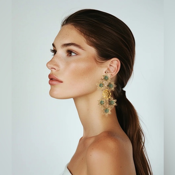 CastleCliff Frida Earrings in Sea (Blue) - NWT - Picture 2 of 7